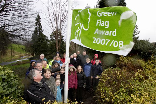 Green Flag Raising Ceremony Jan 2008. (Photo - Edinburgh Evening News)