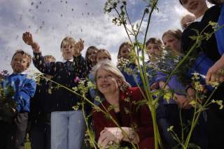 The launch of Scottish Biodiversity fortnight sowing seed at the wild flower meadow. (Photo - Edinburgh Evening News)
