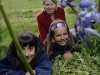 Rhona Brankin helps children plant bluebells